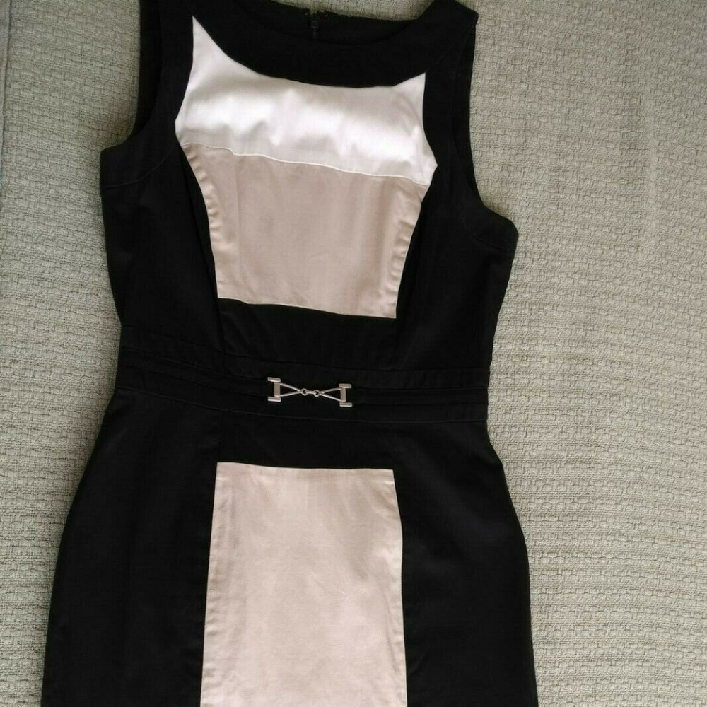 WHBM white-tan-black dress size 00
